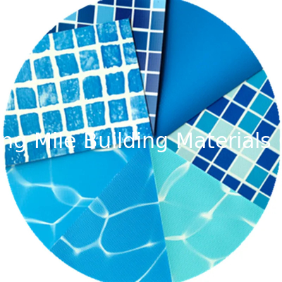 Anti-uv Reinforced With Fabric Blue Mosaic pvc swimming pool liner