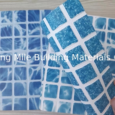 Blue mosaic Heating Weldable polyvinyl chloride pvc swimming pool liner