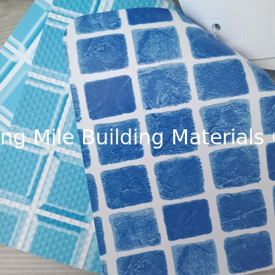 Blue mosaic Heating Weldable polyvinyl chloride pvc swimming pool liner
