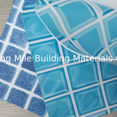 Blue mosaic Heating Weldable polyvinyl chloride pvc swimming pool liner