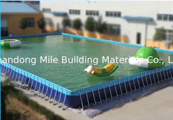 Above ground metal frame rectangular outdoor family swimming pool