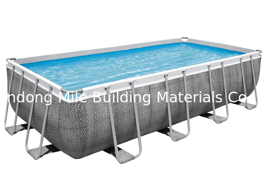 Above ground metal frame rectangular outdoor family swimming pool