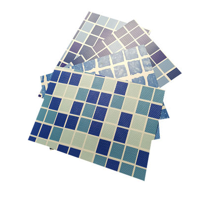 Anti-uv Reinforced With Fabric Blue Mosaic pvc swimming pool liner