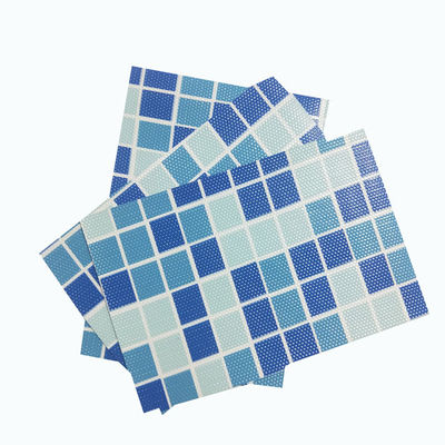 Anti-uv Reinforced With Fabric Blue Mosaic pvc swimming pool liner