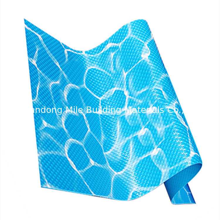 Blue mosaic Heating Weldable polyvinyl chloride pvc swimming pool liner, non-slip waterproof membrane