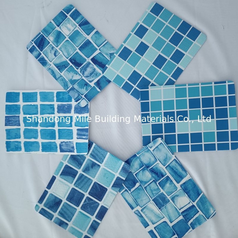 Anti-UV Blue Various Color Styles Mosaic Reinforced With Fabric pvc swimming pool liner film